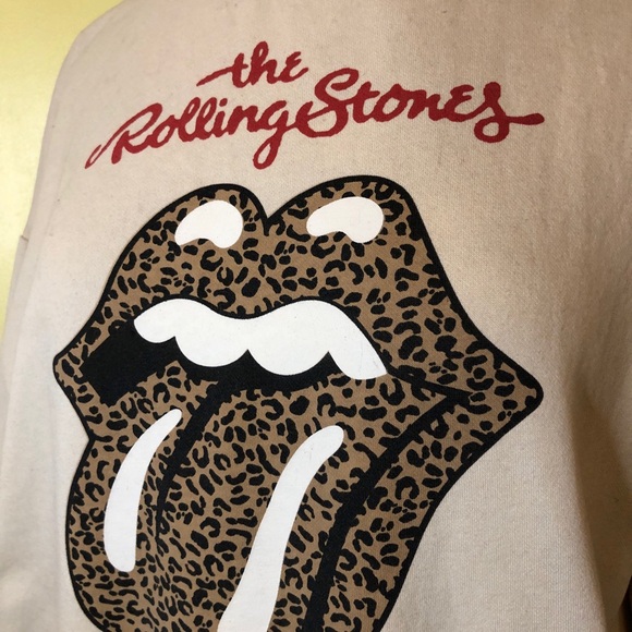 Rolling Stones H&M leopard tongue sweatshirt. 16/18 drop shoulder. Callout - Picture 2 of 10